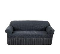 HYQOUKLR copridivano a L, regalo per il papà, Copridivano in seersucker con volant multicolore, diverse misure(Dark Gray9,2 seat sofa cover)