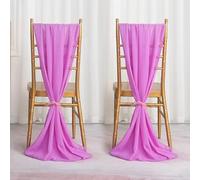 HYQOUKLR Coprisedile, Cintura, Runner da tavola, 2 Pezzi 30 * 300 cm Nastro di Chiffon Nodo coprisedile Cintura Schienale Runner da Tavolo(Purple)