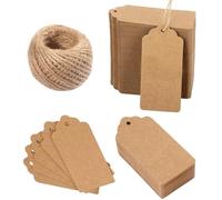 HYQOUKLR Etichette per i Prezzi dei Gioielli, 500 Etichette di Carta Kraft Marrone, Etichette, cartellino del Prezzo, Nome, Artigianato Regalo(Color4)