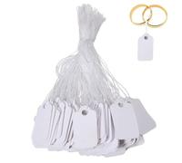 HYQOUKLR Etichette per i Prezzi dei Gioielli, Etichette numerate di Gioielli in Bianco Multicolore, 100 Pezzi, con Cordino for Esposizione di Vendita di opere d'Arte di Abbigliamento(White)