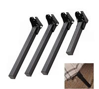 HYQOUKLR Gambe per mobili regolabili, 4-Pack 90-Degree Folding Metal Hairpin Table Legs Black Multiple Sizes(50cm(19.6in))