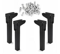 HYQOUKLR Gambe per mobili regolabili, Adjustable Folding Table Legs 4-Pack Black 25-70cm Metal With Screws For Tables Desks(30cm)