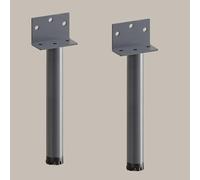 HYQOUKLR Gambe per mobili regolabili, Adjustable Metal Sofa Table Legs 2 Pack Multicolor 18-30cm Screws Included(Grau,25cm)