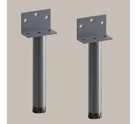 HYQOUKLR Gambe per mobili regolabili, Adjustable Metal Sofa Table Legs 2 Pack Multicolor 18-30cm Screws Included(Grau,20cm)