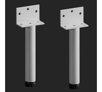 HYQOUKLR Gambe per mobili regolabili, Adjustable Metal Sofa Table Legs 2 Pack Multicolor 18-30cm Screws Included(Weiß,18cm)