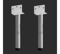HYQOUKLR Gambe per mobili regolabili, Adjustable Metal Sofa Table Legs 2 Pack Multicolor 18-30cm Screws Included(Weiß,25cm)