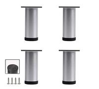 HYQOUKLR Gambe per mobili regolabili, Aluminum Coffee Table Legs Multicolor 8-30cm Fur Feet With 8mm Screw Floor Protector(Silver,25cm/9.8in)