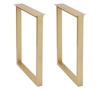 HYQOUKLR Gambe per mobili regolabili, Heavy Duty Metal Square Tube Table Legs Multicolor Multiple Sizes with Screws and Foot Pad(Gold,W50xh70cm)