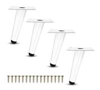 HYQOUKLR Gambe per mobili regolabili, Metal Furniture Legs 4 Pack, Adjustable Non-Slip, White/Gold, 15-35cm(Weiß,15cm(4pcs))