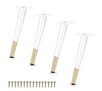 HYQOUKLR Gambe per mobili regolabili, Metal Furniture Legs 4 Pack, Adjustable Non-Slip, White/Gold, 15-35cm(Gold,35cm(4pcs))