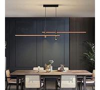 HYQOUKLR lampada da soffitto, lampada a sospensione retrò, Lampada a sospensione a LED con 2 faretti dimmerabili regolabili for cucina, sala da pranzo, nero, oro, 2 misure(Black,120cm/47inch)