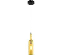HYQOUKLR lampada da soffitto, lampada a sospensione retrò, Lampada a sospensione a LED in vetro retrò industriale vintage con bottiglia regolabile in altezza e diverse opzioni(1-yellow)