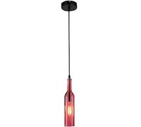 HYQOUKLR lampada da soffitto, lampada a sospensione retrò, Lampada a sospensione a LED in vetro retrò industriale vintage con bottiglia regolabile in altezza e diverse opzioni(1-pink)
