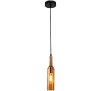 HYQOUKLR lampada da soffitto, lampada a sospensione retrò, Lampada a sospensione a LED in vetro retrò industriale vintage con bottiglia regolabile in altezza e diverse opzioni(1-orange)