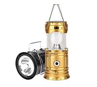 HYQOUKLR Luci LED per Esterni, Lanterna da Campeggio, Torcia elettrica Portatile Multifunzione da Giardino for Esterni luci di Emergenza Ricarica USB, Blu(Gold)