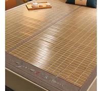 HYQOUKLR Materassino in bambù, materasso pieghevole, Tappetino da letto pieghevole in bambù e seta ghiacciata a doppia faccia con federa multicolore, diverse misure(Beige,120 * 190cm)