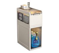 HYQOUKLR Mobile contenitore a torre sottile, Mobiletto portaoggetti da bagno con porta carta igienica, torre porta fazzoletti bianca a più livelli(2 Tier)