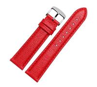 HYQOUKLR Orologio in pelle, Cinturino for orologio in pelle a sgancio rapido da 18 mm e 20 mm con fermagli multipli multicolore(Red,20mm-Gold Clasp)