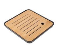 HYQOUKLR Piatto per servizio da tè, Scatola con contenitore for acqua, drenaggio, porta legna da ardere(Black)