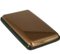 HYQOUKLR portabiglietti da visita, Porta biglietti da visita in lega di alluminio Porta biglietti da visita da uomo Porta biglietti da visita(Brown)