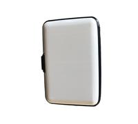 HYQOUKLR portabiglietti da visita, Porta biglietti da visita in lega di alluminio Porta biglietti da visita da uomo Porta biglietti da visita(White)