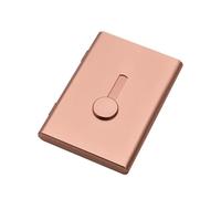 HYQOUKLR portabiglietti da visita, Porta carte di credito con meccanismo a pressione in metallo, tessera di adesione, biglietto da visita ultrasottile(Rose Gold)