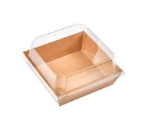HYQOUKLR Scatola per confezionamento Torte, Scatole for Dolci in Carta con coperchi Trasparenti, Confezione da 10, Multicolore(Brown)