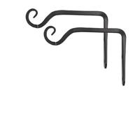 HYQOUKLR Supporti per cesti sospesi, Ganci di Supporto for Piante da Appendere a Parete in Ferro Nero da 2 Pezzi for Giardino Interno ed Esterno