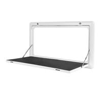 HYQOUKLR tavolo pieghevole a parete, scrivania a parete, Tavolo da parete pieghevole in alluminio con serratura for camper, nero/bianco, 80x45 cm, 50 kg/110 libbre, for camper e roulotte(White)