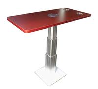 HYQOUKLR tavolo pieghevole a parete, scrivania a parete, Tavolo marino rimovibile con 2 portabicchieri regolabile 33-76 cm/13-30 pollici in lega di alluminio con piedistallo in legno(Red)