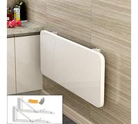 HYQOUKLR tavolo pieghevole a parete, scrivania a parete, Tavolo pieghevole da parete bianco, diverse misure, 60 kg/132 libbre, con staffe for mensole e accessori(50 * 50Cm/19.7 * 19.7In)