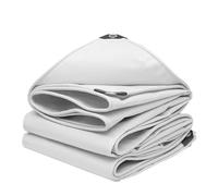 HYQOUKLR Telone da campeggio resistente alle intemperie, 500 g/m², resistente, multiuso, piccole coperture utilizzate per mobili da giardino, capannone da campeggio, telo bianco con bordo di rinforzo