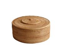 HYQOUKLR vassoio rettangolare, vassoio in rattan vassoiowic Cestino portaoggetti in rattan intrecciato fatto a mano, naturale, di diverse dimensioni(26x9cm)