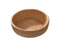 HYQOUKLR vassoio rettangolare, vassoio in rattan vassoiowic Cestino portaoggetti in rattan intrecciato, vassoio portafrutta, organizer da scrivania, naturale, diverse misure, confezione da 3