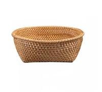 HYQOUKLR vassoio rettangolare, vassoio in rattan vassoiowic Cestino portaoggetti in rattan multicolore 20/23/26 cm(20cm)