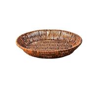 HYQOUKLR vassoio rettangolare, vassoio in rattan vassoiowic Cesto portaoggetti in plastica intrecciata multicolore 22-28,5x4 cm, organizer multiuso, confezione da 2(25.5x4cm)