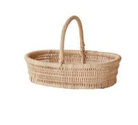 HYQOUKLR vassoio rettangolare, vassoio in rattan vassoiowic Cesto portaoggetti in rattan intrecciato for la casa, soggiorno, multicolore, diverse dimensioni(L)