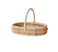 HYQOUKLR vassoio rettangolare, vassoio in rattan vassoiowic Cesto portaoggetti in rattan intrecciato for la casa, soggiorno, multicolore, diverse dimensioni(S)