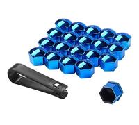 HYRAM Copridadi Bullone Ruota per Fiat Tipo 500 500L 500X Ducato, Copri Dado Esagonale Pneumatici con Set di Strumenti Rimozione per Auto Accessori Decorazione-20 Pezzi,C/Blue-B/19mm