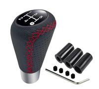 HYRAM Pomelli Leva Cambio, Collari Pomello Manuale Auto per Smart 453 Fortwo Forfour 2015-2018, 5/6 Marce Pelle velocità Testa Sostituzione Manopola Cappuccio Decorazione Parti Interni,A