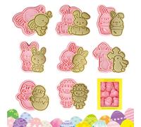 HYran Formine Biscotti Pasqua, 8 Pezzi Pasqua Formine Biscotti, Taglia Biscotti Pasquali, Stampi Biscotti Pasqua, Coniglio, Pulcino, Agnello, È uno Strumento Ideale per Fare Biscotti Pasquali (B)