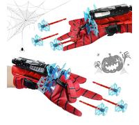 Hyran Guanti Spara Ragnatele Spider, Set di 2 Launcher Glove + 2 Guanti Cosplay per Bambini, Supereroi Giocattoli, Spider Bambino per Regali Giocattolo Halloween Dress Up Giochi