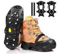 Hyran Ramponi per Scarponi, Ramponi da Ghiaccio Antiscivolo, Ramponcini per Scarpe, 11 Denti Ice Grips, Ramponi da Neve Antiscivolo per Inverno All'aperto Camminare Escursioni Pesca (M)