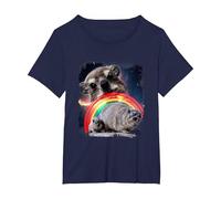 Hyrax Rainbow - Meme Divertente con Animali retrò Maglietta, Donna Plus-Size, Navy, 1X