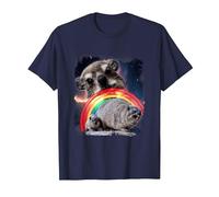 Hyrax Rainbow - Meme Divertente con Animali retrò Maglietta, Uomo, Navy, L