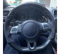 HYRHEV Coprivolante per Auto in Pelle Scamosciata Nera per Golf 6 GTI MK6 per Polo GTI per Scirocco R per Passat CC R-Line 2010 Copertura Protettiva per Volante(Colore:Style 37)