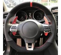 HYRHEV Coprivolante per Auto in Pelle Scamosciata Nera per Golf 6 GTI MK6 per Polo GTI per Scirocco R per Passat CC R-Line 2010 Copertura Protettiva per Volante(Colore:Style 81)