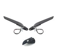 HYRHEV per Ducati Panigale V2 V4 959 1299 955 1100 Specchietto retrovisore Moto Specchietti Laterali CNC Alluminio Nero Specchietto retrovisore per Moto(BigMirror with Light2)