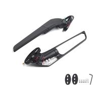 HYRHEV Specchietto retrovisore Laterale CNC Nero per Suzuki GSXR 600 750 1000 GSX1300R GSX650F GSX-R K9 K10 K11 K12 K13 L17 Specchietto retrovisore per Moto(Large with Light3)