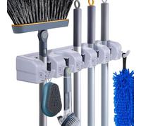 HYRIXDIRECT Supporto per scopa da parete, organizer per mocio, organizer per attrezzi da giardino, organizer per garage, lavanderia, organizzazioni e stoccaggio con ganci resistente